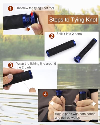 Wxvhji Blue Fishing Knot Puller Tool - Line Tying & Knot Assist Device