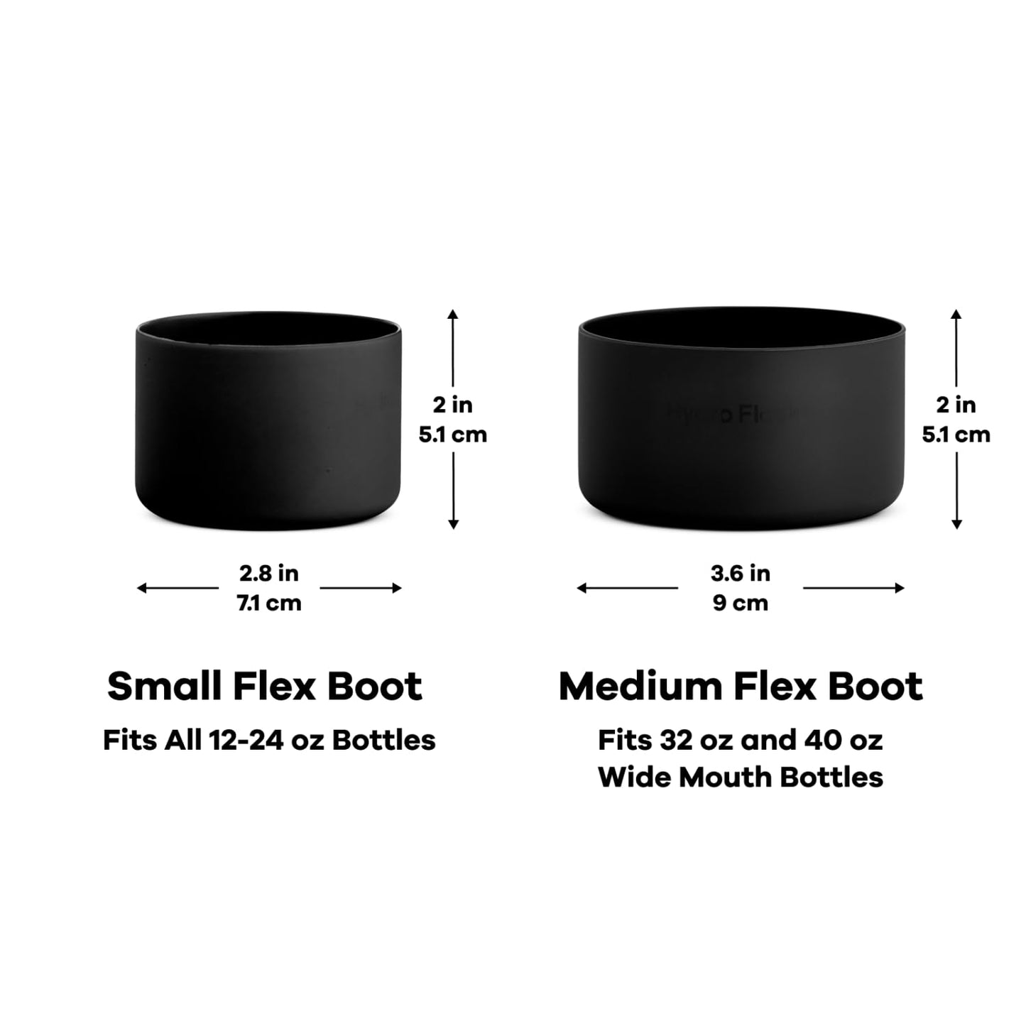Hydro Flask Bottle Boot – Bottom Protector Sleeve – Silicone Water Bottle Accessory Small Black