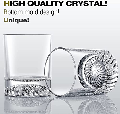 OPAYLY 12 oz Whiskey Glasses, Old Fashioned Glasses Set of 6 – Lead-Free Crystal Rocks Glasses
