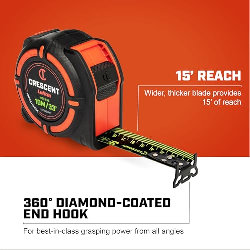 Crescent Lufkin 10 Meter / 35 Ft. Ft. WORKHORSE NITE EYE Tape Measure | L1135NECME