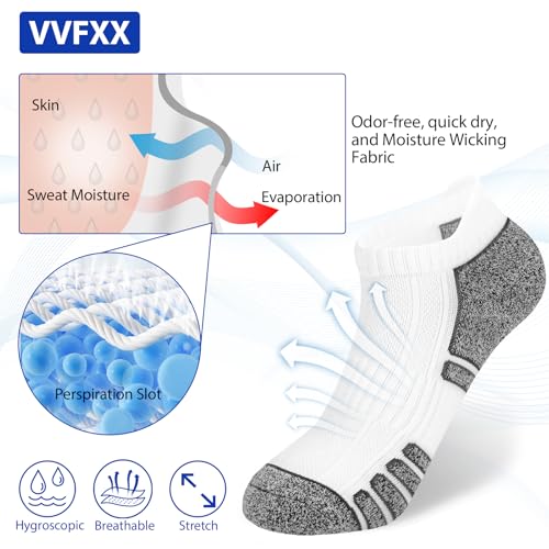 Low Cut Athletic Ankle Socks for Men and Women - 6 Pair Pack, Breathable