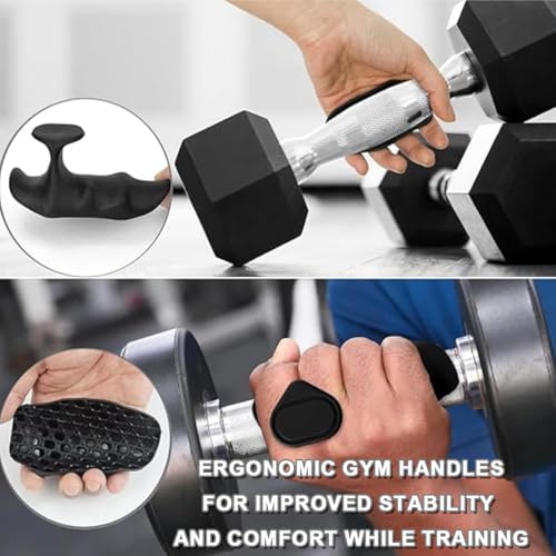 Ergonomic Anti-Slip Gym Workout Grips - Black, One Size