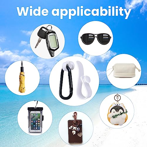 Beach Bag Accessory Hook & Carabiner Set - 6PCS White