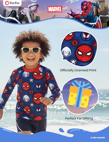 Spiderman Rash Guard Swim Shirt for Kids - 4-5T Dark Blue