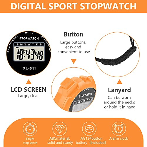 Digital Stopwatch with Large Display - Multi-Function Timer for Sports