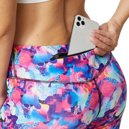 Workout Biker Shorts for Women - Athletic Leggings XX-Large Crazy Collage