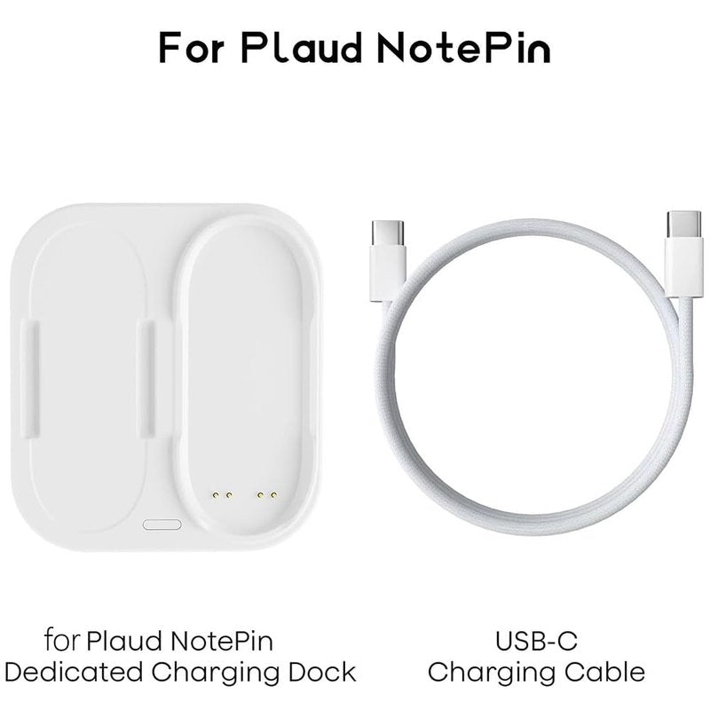 Tedubax 2-in-1 Magnetic Charging Dock for PLAUD NotePin Voice Recorder with USB-C Braided Cable, Fast Charging Replacement Accessory for NotePin AI Voice Recorder