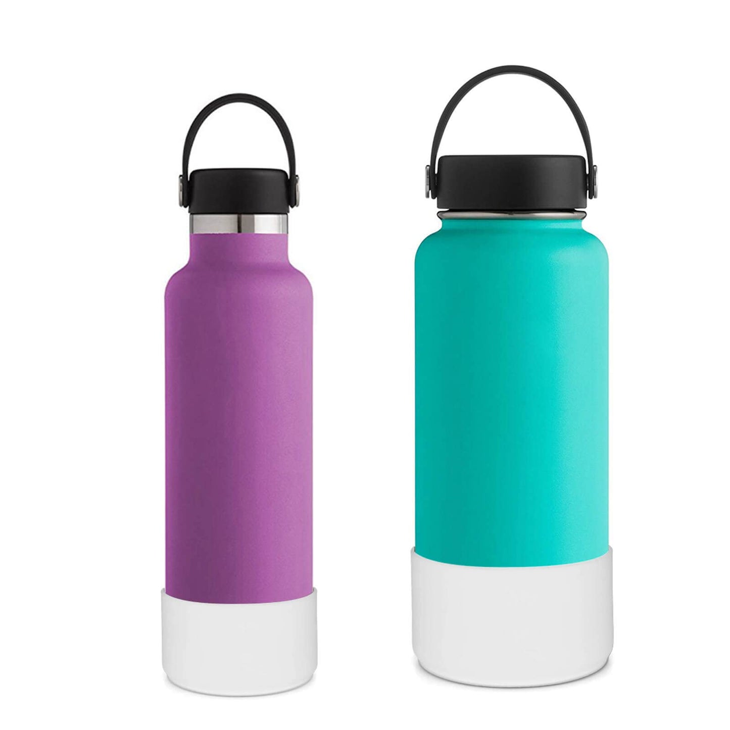 Flaskars Protective Silicone Boot for 12 oz - 40oz Hydroflask Water Bottles Anti-Slip Bottom Stanley Sleeve Cover Bumper (Small, Clear)