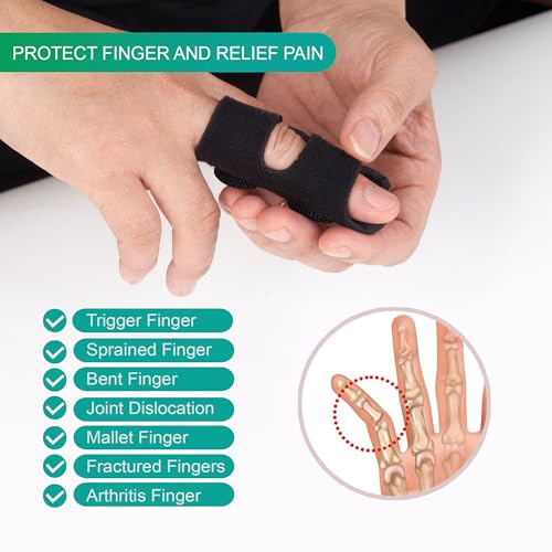 Adjustable Finger Splint Set - 4 Pack for Trigger, Mallet & Arthritis Pain