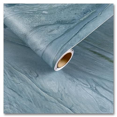 CRE8TIVE Teal Liquid Marble Contact Paper for Countertops Waterproof Matte Marble Wallpaper Peel and Stick Self Adhesive Removable Kitchen Wallpaper for Countertops Tables Bathroom Cabinets 12"x80"