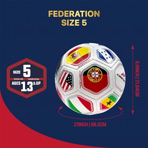Officially Licensed World Soccer Ball - Size 5 - White