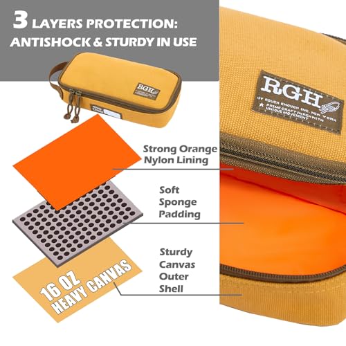 Rough Enough Small Tool Bag Pouch Canvas Portable Tool Box Organizer Case with Zipper Handle for Motorcycle Road Bike Electricians