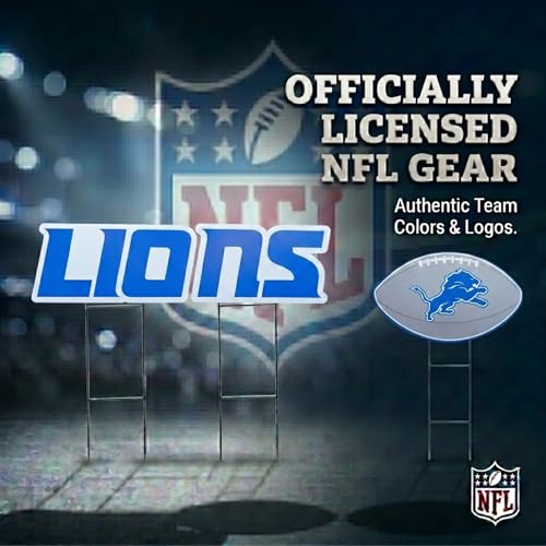 Detroit Lions NFL Wordmark & Football Yard Sign Set - 3 Pack