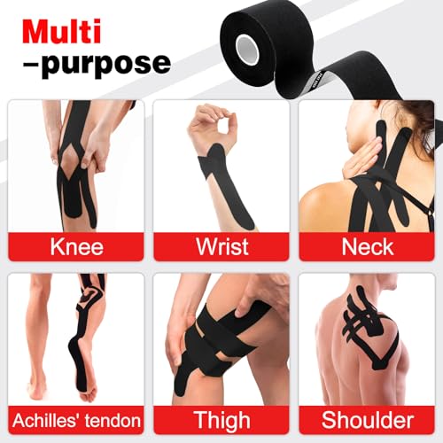 AZEN 3 Rolls Kinesiology Tape, 16.4 ft Waterproof Kinetic Tape for