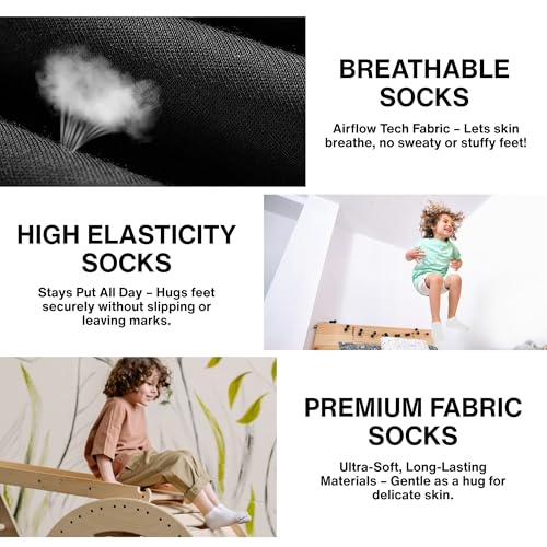 Toddler Ankle Socks - 25 Pairs for Kids 2-4T - Black, Grey, White