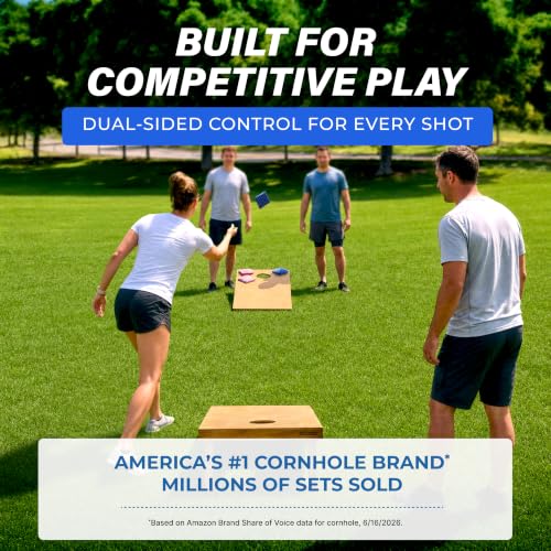 GoSports Dual Sided Cornhole Bean Bags - 6x6 Regulation 16oz (Set of 8) Stars and Stripes
