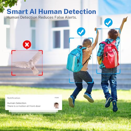 Video Doorbell Camera Wireless with Doorbell Receiver, Battery Powered, AI Human Detection, 2-Way Talk, 2.4G WiFi Only, Cloud Storage, Night Vision (Purple)