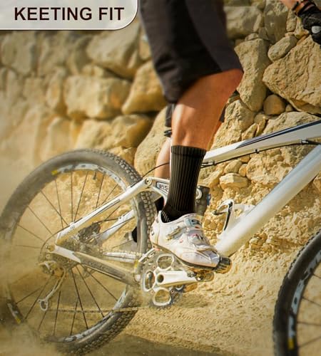 BULLIANT Men 8-10 Black Athletic Compression Crew Socks for Running & Gym - 6 Pack