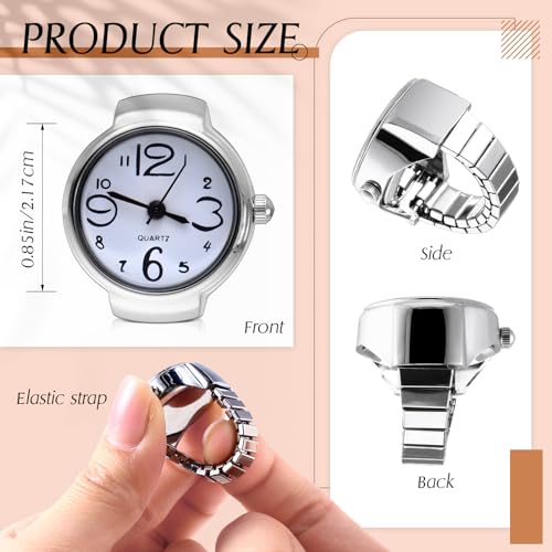 Adjustable Finger Watches - 10 Pcs Creative Quartz Ring Set