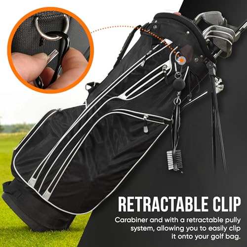 Golf Club Cleaning Brush with Retractable Clip - Ergonomic Design