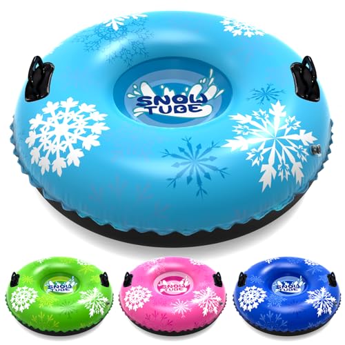 36in Snow Tubes - 4 Pack Heavy Duty Sleds for Kids & Adults