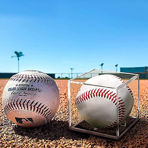 Baseball Display Case 2-Pack - Clear Acrylic Cube Holder