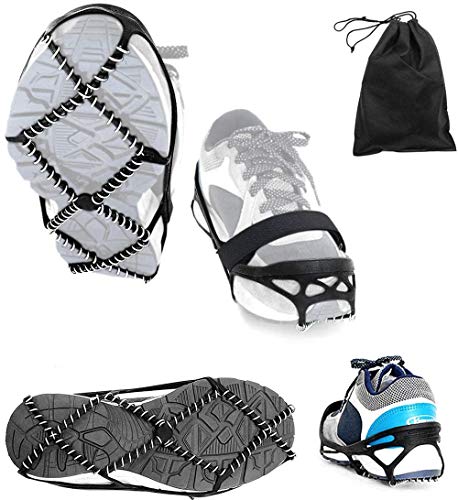 Ice Cleats with Magic Tape Straps - M Size (Women 5-10, Men 3-8)