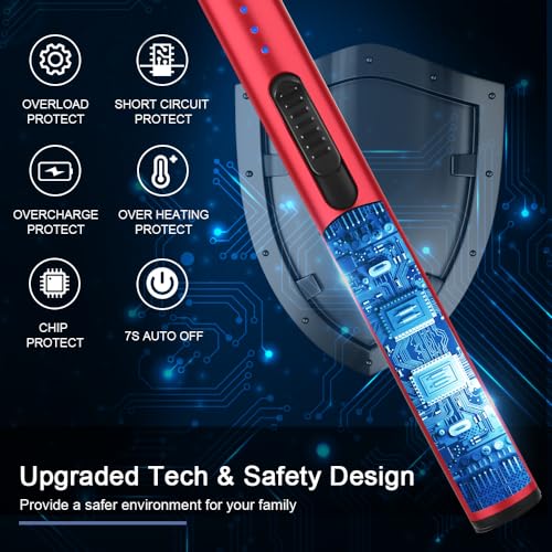 Electric Arc Windproof Flameless USB Rechargeable Lighter - Red