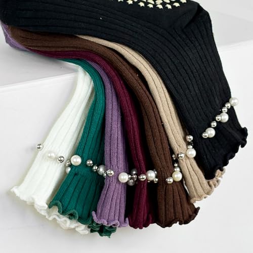 Pilates Grip Ankle Socks for Women - Non-Slip Ruffle Style, One Size / Black, Coffee, Wine Red - 3 Pairs