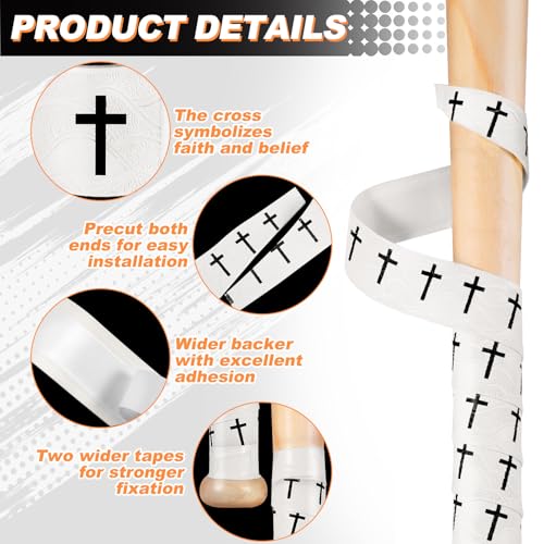 Cross Design Baseball Bat Grip Tape - 1.5mm Non-Slip - White