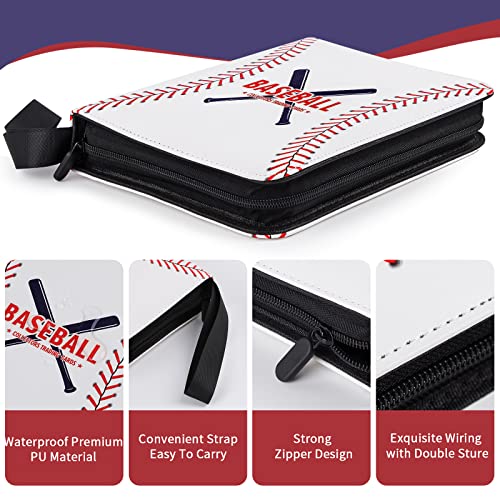 GEAGMAGC Baseball Card Binder 440-Pocket Trading Card Holder with Sleeves - 2.5x3.5 Cards, Water-Resistant PU Leather, 55 Sleeve Capacity