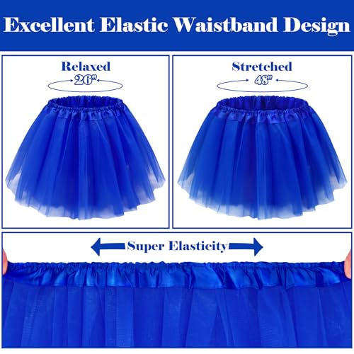 Royal Blue Tutu Skirt for Women - 5 Layered Fluffy Tulle