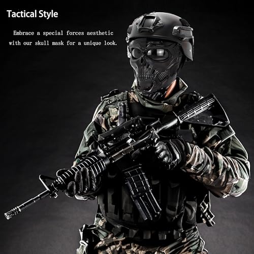 Skull Mask Full Face Tactical Mask - Black