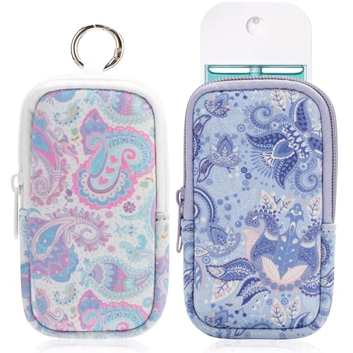 Hand Sanitizer Holder Pouch - Zip Portable Case with Paisley Pattern