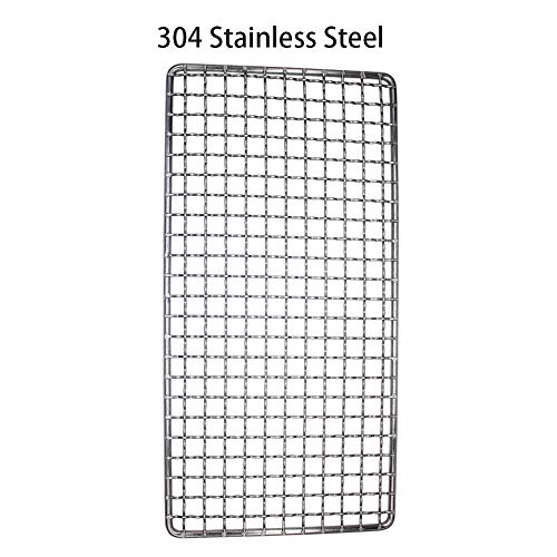 ZipSeven Camping Bushcraft Grill with Carrying Bag - Stainless Steel Mesh Campfire Cooking Grate, Model 1