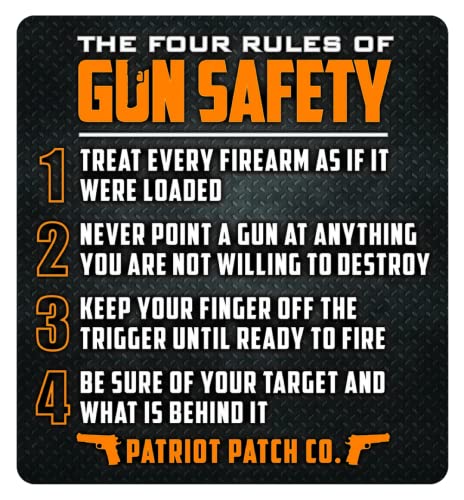 4 Rules of Gun Safety Sticker - Large Vinyl, UV Laminated
