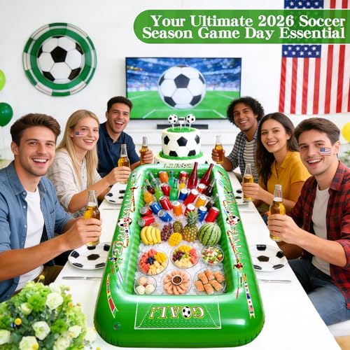 Inflatable Soccer Party Serving Bar - 53 Inch Pool Cooler