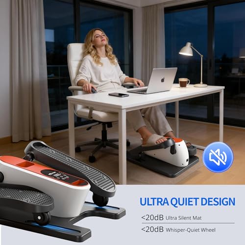 Under Desk Elliptical Machine - Portable Leg Exerciser with 12 Speeds