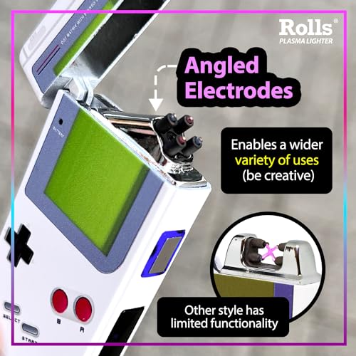 Rolls Plasma Lighter Grey - Retro Electric Candle & Fire Lighter - Fast Charging USB Rechargeable
