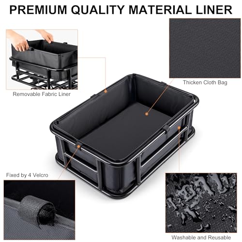 CXWXC Large Bicycle Rear Basket 18x13x6 Inch Cargo Carrier with Net & Liner
