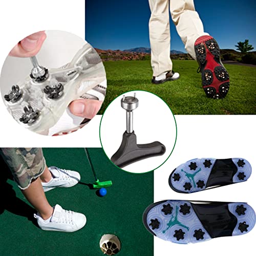 Universal 2-Pin Golf Spike Wrench - Ergonomic Cleat Removal Tool - Type 1