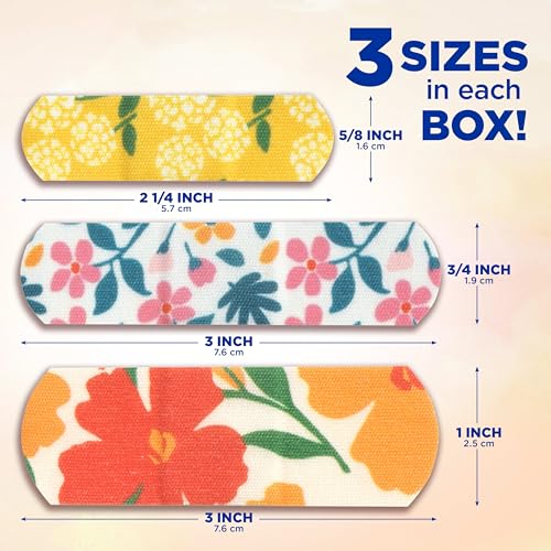 Flexible Fabric Adhesive Bandages - Wildflower Design - 30 Count