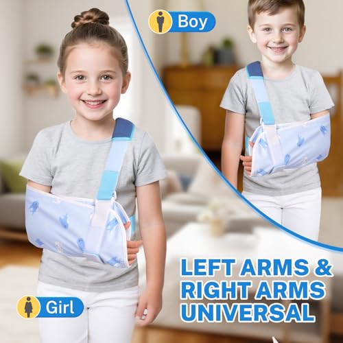 Kids Adjustable Arm Sling X-Small Whale Print for Boys & Girls - Support & Immobilizer