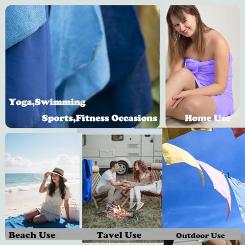 Quick Dry Microfiber Beach Towel - Lightweight Compressed 12"x24" - Light Purple