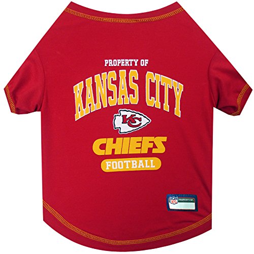 Kansas City Chiefs Dog T-Shirt - Large, Soft Stretchable Pet Apparel