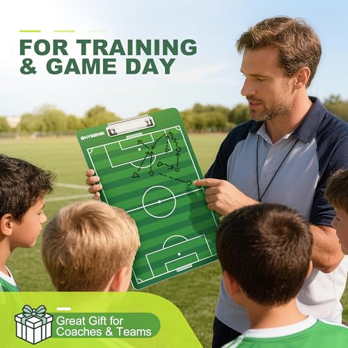 Double-Sided Soccer Coaching Board - Dry Erase Tactics Clipboard