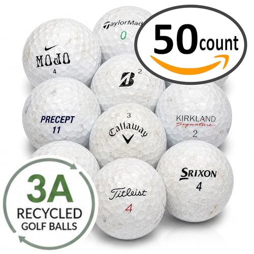 Recycled White Golf Balls 50 Pack - Used Golf Balls for Practice & Play