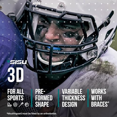 SISU 3D Mouthguard Adult Charcoal Black with Case – Remoldable Sports Guard