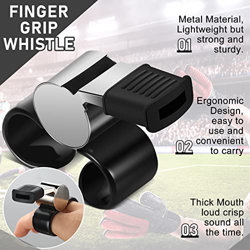 Loud Hockey Referee Whistle Set - 2 Pcs with Finger Grip