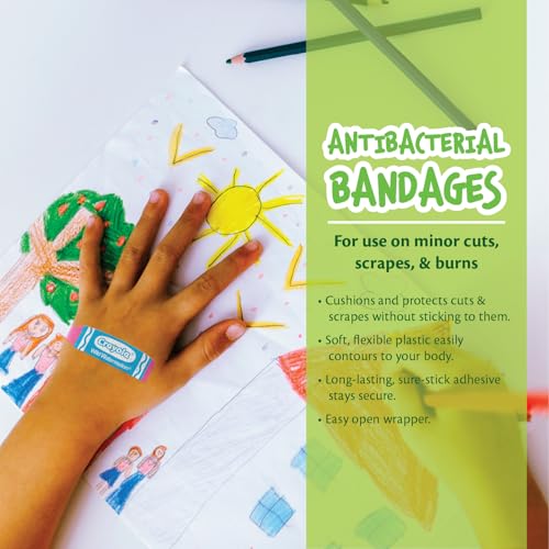 Crayola Shaped Neon Kids Adhesive Bandages, 100 Count